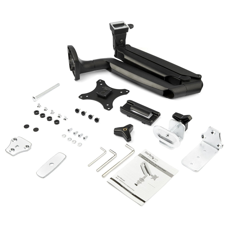 StarTech.com Monitorarm - Tischbefestigung - frei beweglich - robust - Ergonomischer Hochleistungs-VESA-Monitorarm - Einzelnes 9-kg-Display - Volle Bewegung, höhenverstellbar, - Aluminium - C-Klemme / Tülle - Schwarz