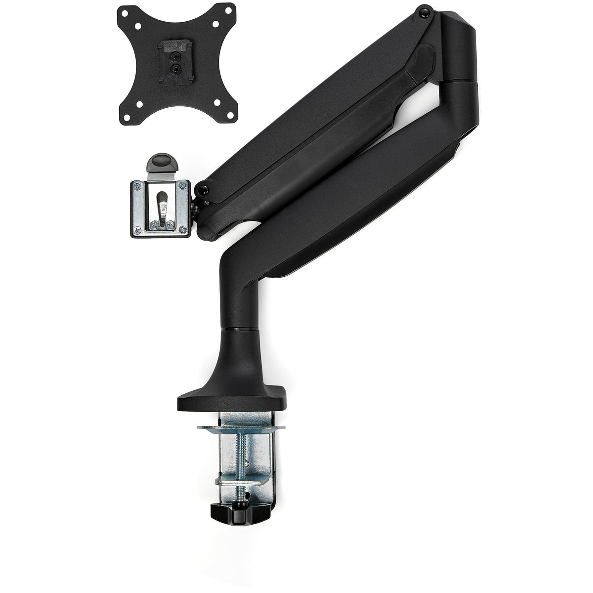 StarTech.com Monitorarm - Tischbefestigung - frei beweglich - robust - Ergonomischer Hochleistungs-VESA-Monitorarm - Einzelnes 9-kg-Display - Volle Bewegung, höhenverstellbar, - Aluminium - C-Klemme / Tülle - Schwarz