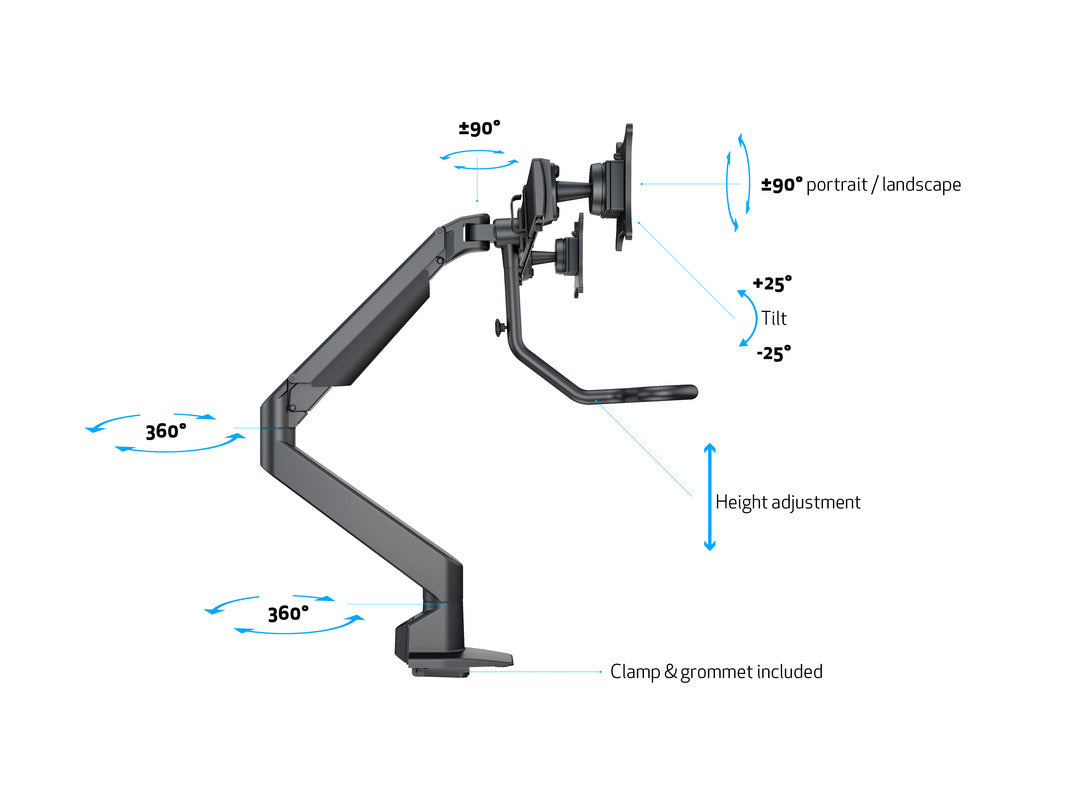 Multibrackets 6355 Flachbildschirm-Tischhalterung 71,1 cm (28") Tisch/Bank Schwarz