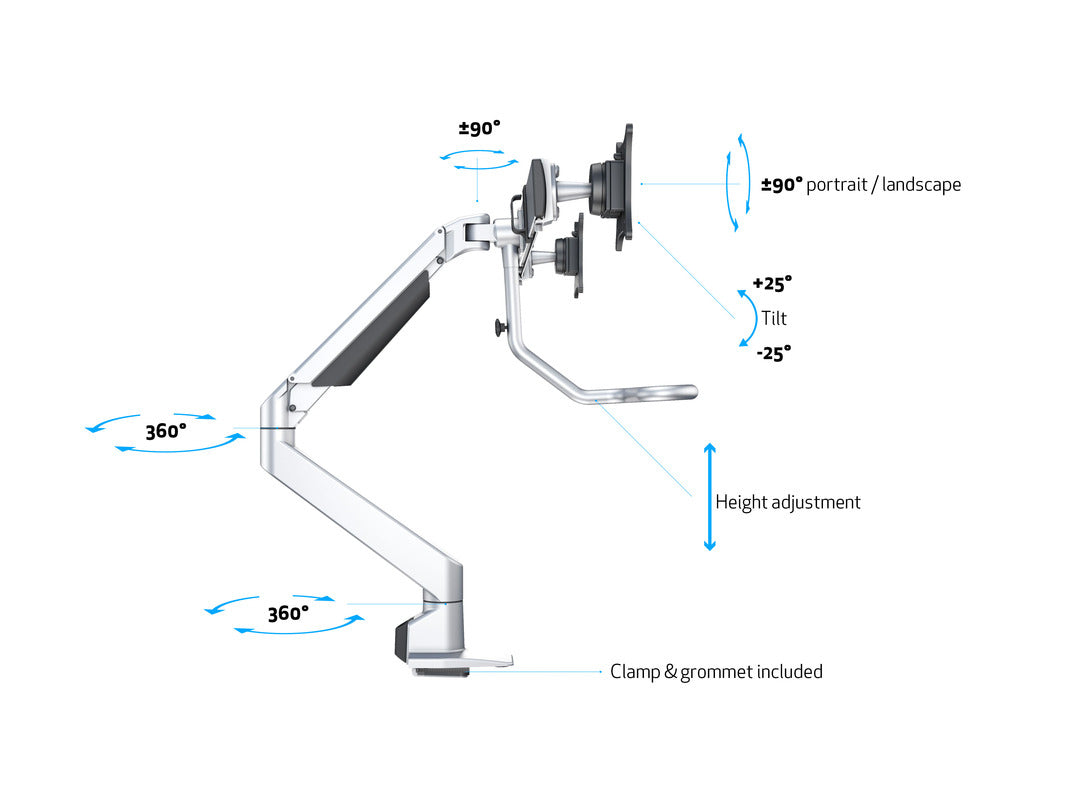 Multibrackets 6362 Flachbildschirm-Tischhalterung 71,1 cm (28") Tisch/Bank Silber