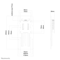 Neomounts FPMA-LIFT100BLACK Höhenverstellbarer VESA-Adapter - universal