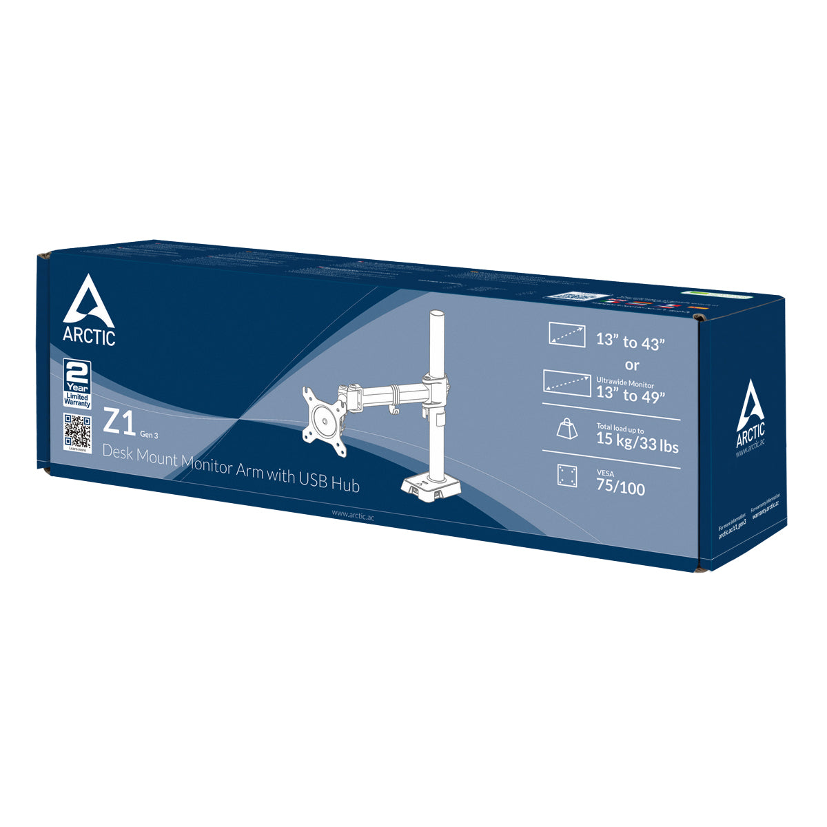 ARCTIC Z1 (Gen 3) - Monitorarm mit USB Hub