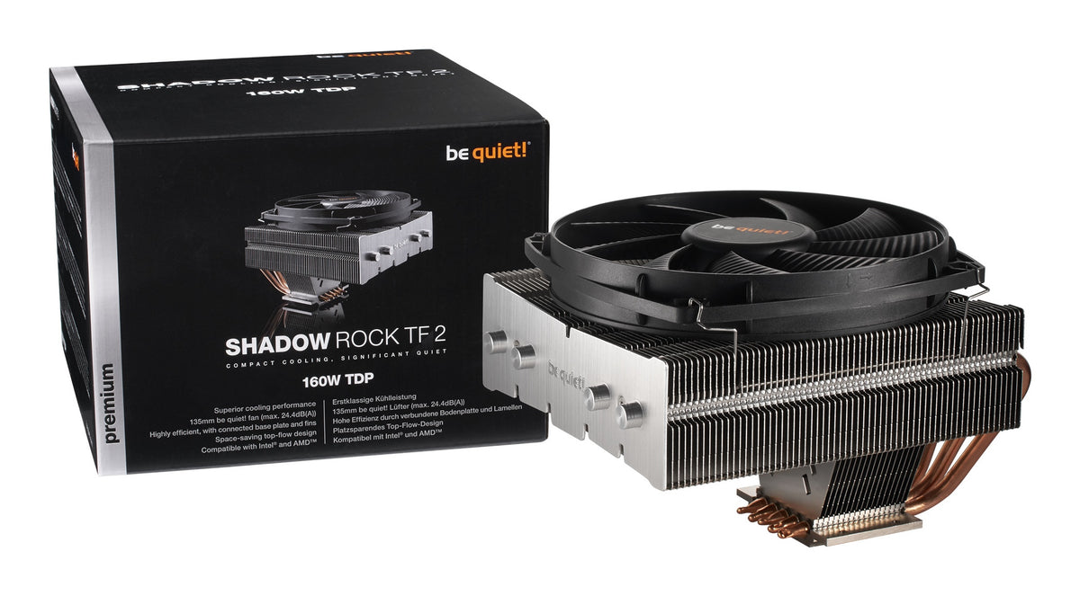be quiet! Shadow Rock TF 2 CPU Cooler 13.5 cm Black, Copper, Silver