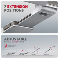 Axagon STND-LR Aluminiumständer mit 360°-Drehung für Laptops 10"–17.3". Verstellbare Höhe und Winkel.