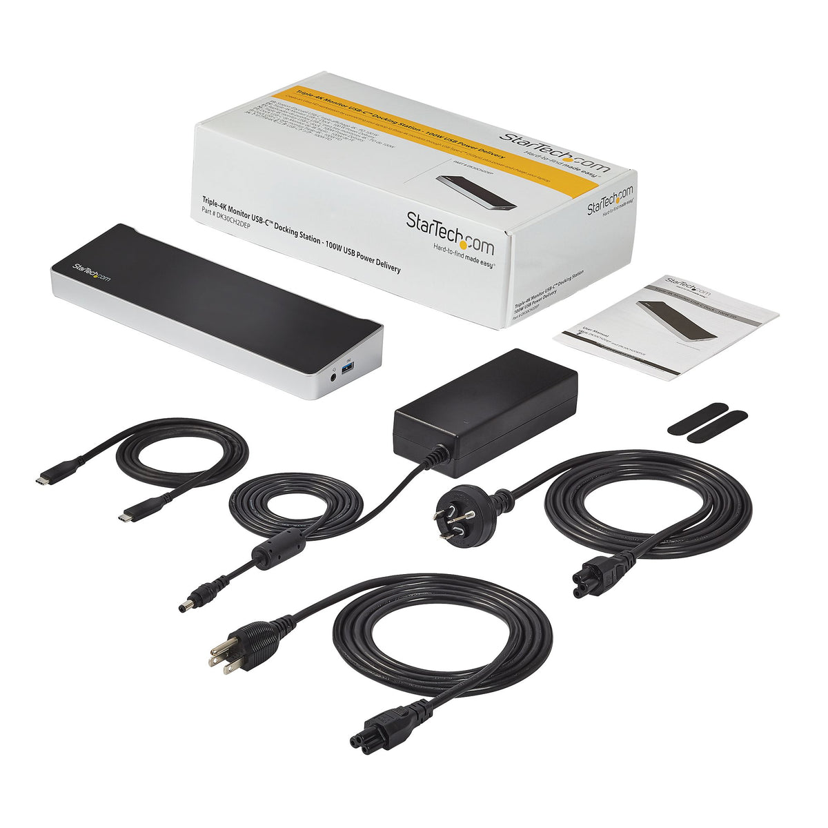 StarTech.com 4K USB-C Dock, Dreifach UHD 4K Monitor Dockingstation, Mac & Windows, USB-C zu HDMI & DisplayPort, 100W Power Delivery, 5x USB 5Gbps Hub