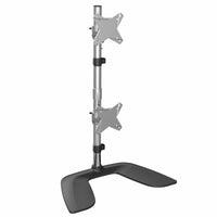 StarTech.com Monitorhalterung für zwei vertikal gestapelte Monitore - Ergonomischer Monitorarm für zwei VESA Monitore - bis zu 27"(je 8kg) Monitore - Freistehend, Höhenverstellbar - Silber