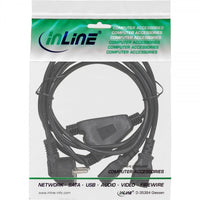 InLine Netz-Y-Kabel, 1x Schutzkontakt ST zu 2x Kaltgeräte ST, 1,8m