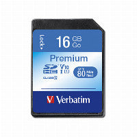 Verbatim Premium CARD 16GB SD-Karte – SDHC, Klasse 10, bis zu 80 MB/s Lesegeschwindigkeit, ab 10 MB/s Schreibgeschwindigkeit, 43962