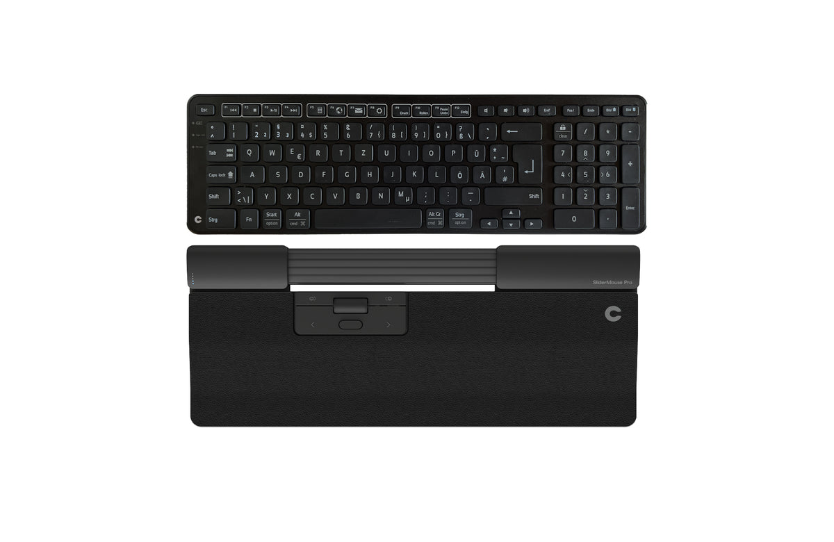 Contour Design SliderMouse Pro Regular veganem Leder + Balance Keyboard BK - Drahtlos - DE Version