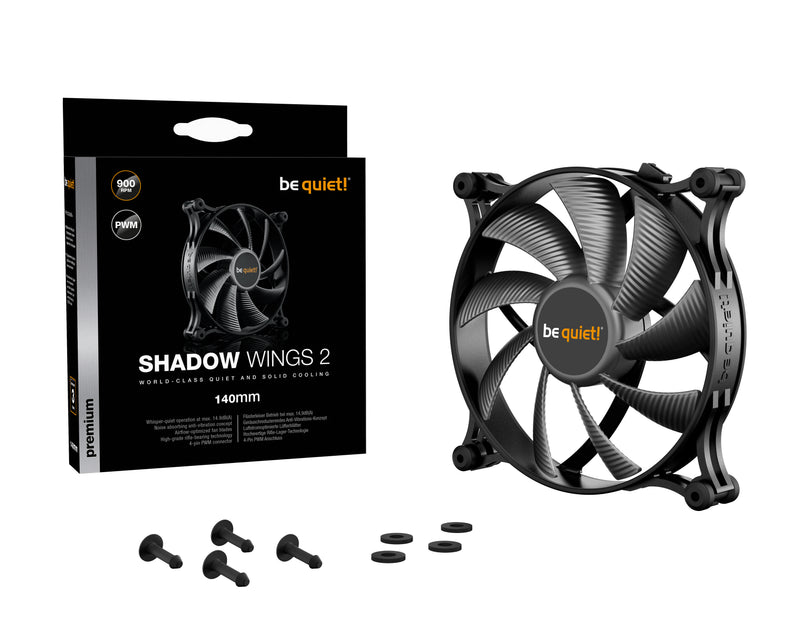 be quiet! Shadow Wings 2 140mm PWM Computergehäuse Ventilator 14 cm Schwarz