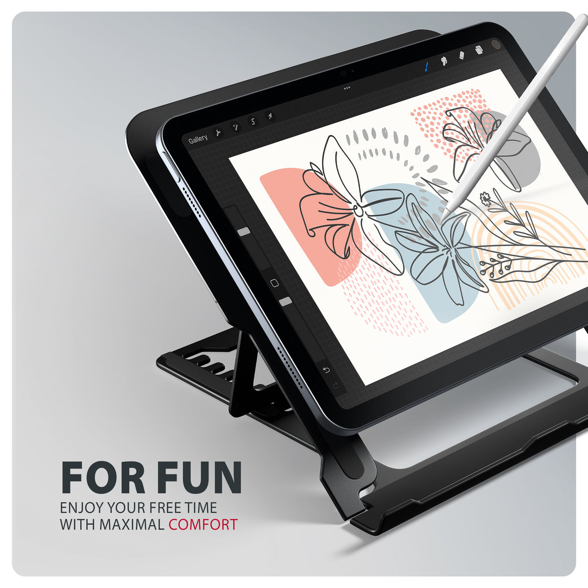 Axagon STND-LAB Laptop-Ständer, höhenverstellbar, faltbar, Aluminium Laptop- & Tablet-Ständer Schwarz 43,9 cm (17.3")