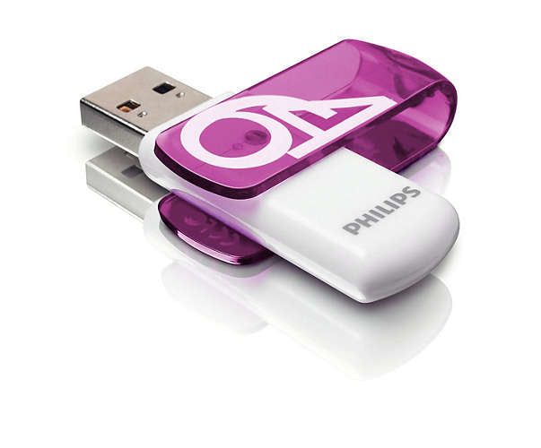 Philips FM64FD05B Clé USB 64 Go USB Type-A 2.0 Violet, Blanc