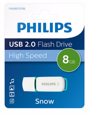Clé USB Philips FM08FD70B 8 Go USB Type-A 2.0 Turquoise, Blanc