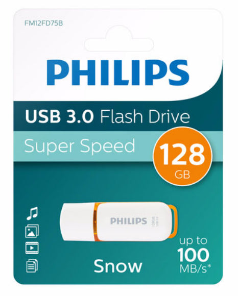 Philips FM12FD75B/00 Clé USB 128 Go USB Type-A 3.2 Gen 1 (3.1 Gen 1) Orange, Blanc