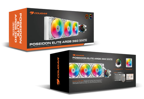 K COUGAR CPU Wasserkühlung Poseidon Elite 360, ARGB, Weiß