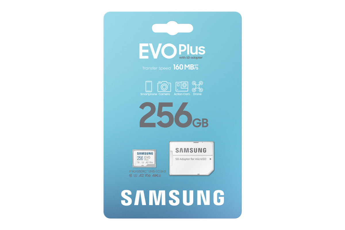 Samsung EVO Plus microSD-Speicherkarte (2024) (inkl. SD Adapter) - 256 GB