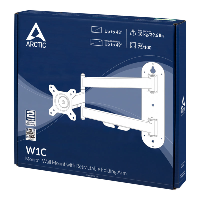 ARCTIC W1C - Monitor-Wandhalterung mit beweglichem Gelenkarm