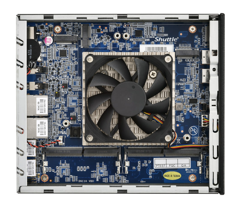 Shuttle Slim AI PC DN11H9 Intel Core Ultra 9 185H, Intel Arc graphics, 2xHDMI, 2x DP, 4x 2.5Gbit LAN, VESA, 24/7 Dauerbetrieb