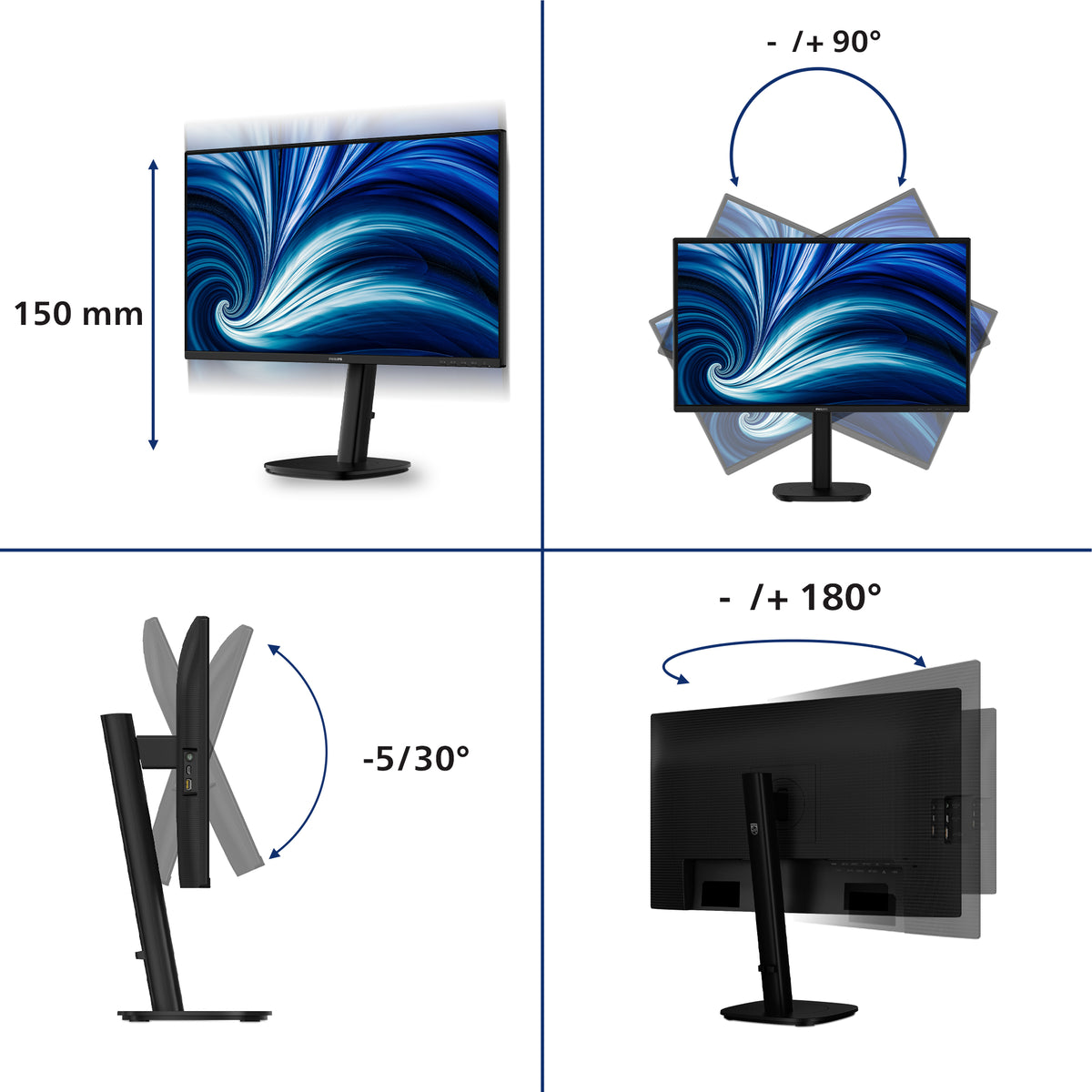 Philips 27IN 16:9 IPS 120HZ 1920X1080 H AS 150MM HDMI X 1X 1.4 DP X 1X Computerbildschirm 68,6 cm (27") 1920 x 1080 Pixel