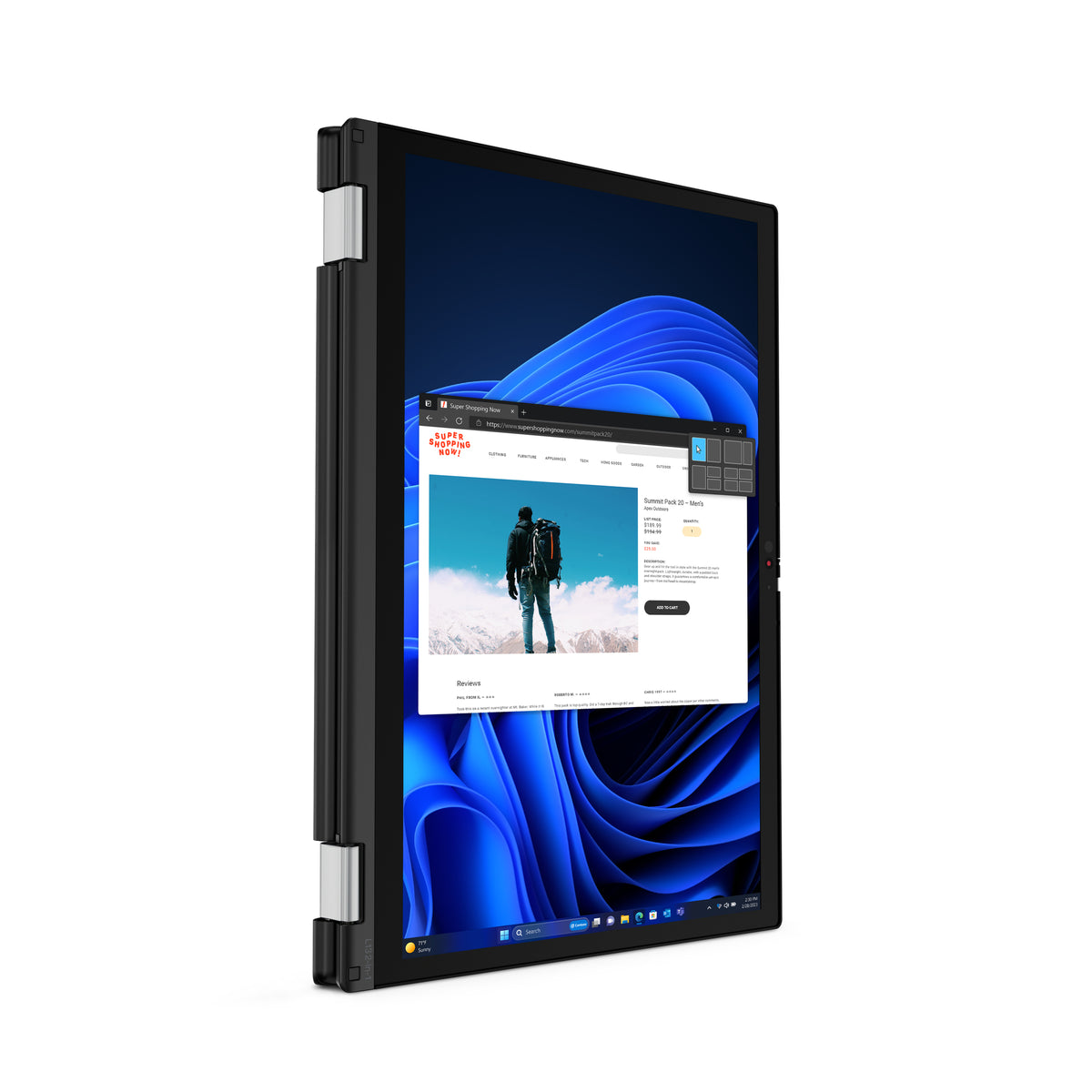 Lenovo ThinkPad L13 2-in-1 Gen 5 (Intel) Intel Core Ultra 5 135U Hybrid (2-in-1) 33.8 cm (13.3") Touchscreen WUXGA 32 GB LPDDR5-SDRAM 256 GB SSD Wi-Fi 6E (802.11ax) Windows 11 Pro German Black