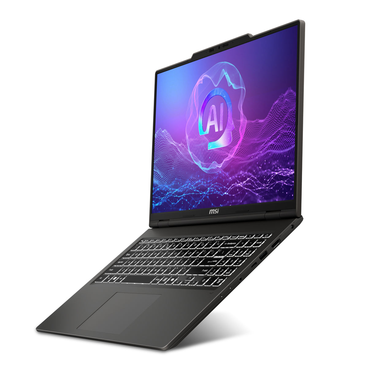 MSI Venture A16 AI+ A3HMG-036DE Copilot+ PC AMD Ryzen AI 5 340 Laptop 40,6 cm (16") 2K 16 GB DDR5-SDRAM 512 GB SSD Wi-Fi 6E (802.11ax) Windows 11 Home Grau