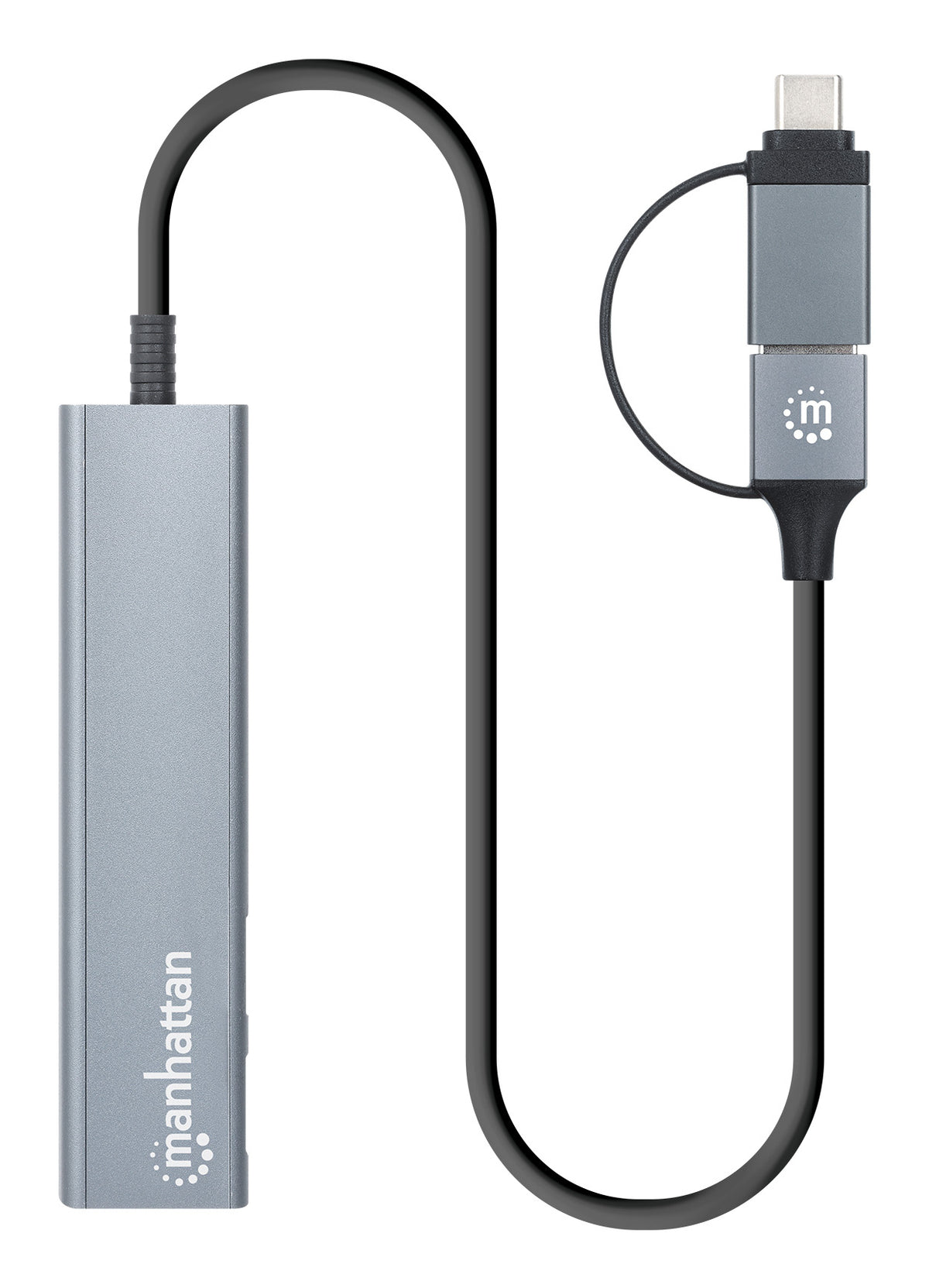 Manhattan 181075 laptop-dockingstation & portreplikator Kabelgebunden USB 3.2 Gen 1 (3.1 Gen 1) Type-A + Type-C Grau