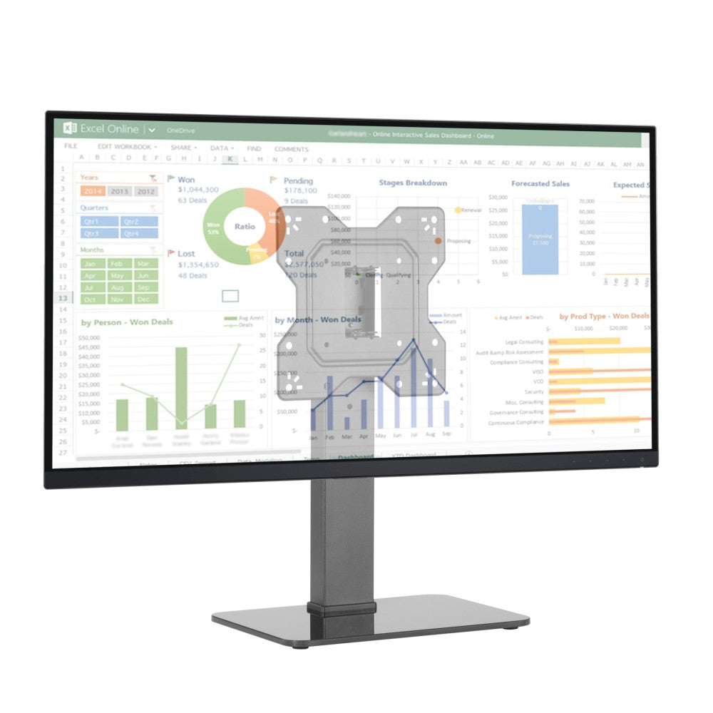 Techly ICA-LCD 323S Flachbildschirm-Tischhalterung 109,2 cm (43") Tisch/Bank Schwarz