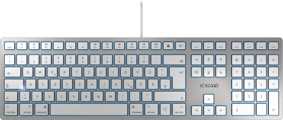 CHERRY KC 6000 SLIM FOR MAC Tastatur Büro USB QWERTY US Englisch Silber