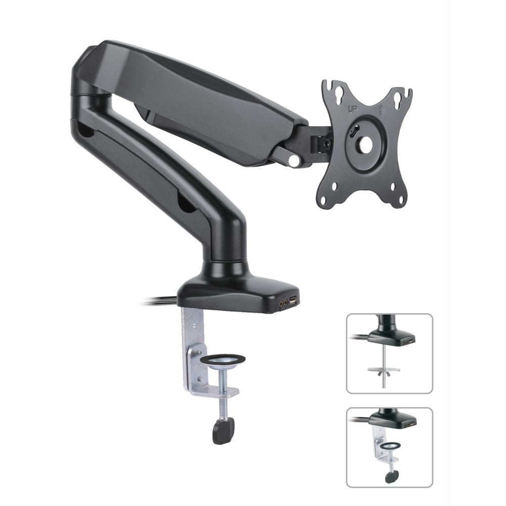 Techly ICA-LCD 514 Flachbildschirm-Tischhalterung 68,6 cm (27") Tisch/Bank Schwarz