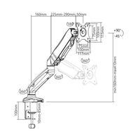 Techly ICA-LCD 514 Flachbildschirm-Tischhalterung 68,6 cm (27") Tisch/Bank Schwarz
