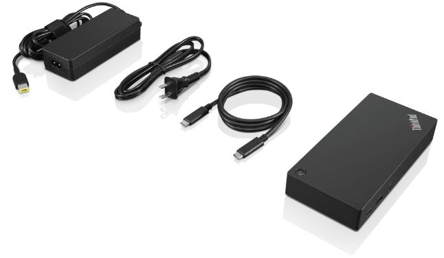 Lenovo 40AS0090EU laptop-dockingstation & portreplikator Kabelgebunden USB 3.2 Gen 1 (3.1 Gen 1) Type-C Schwarz