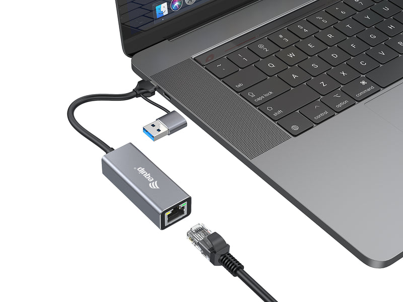 Equip USB-C auf 2,5 Gigabit Ethernet Netzwerk (USB-C+A) Adapter