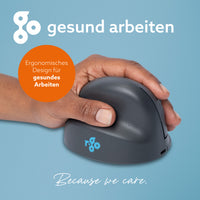 R-Go Tools Vertikale Maus R-Go HE Basic, ergonomische Maus, mittel (Handlänge 165–185 mm), für Linkshänder, Bluetooth