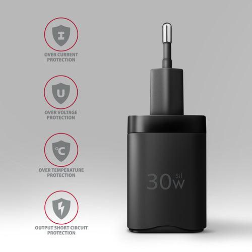 AXAGON ACU-PQ30 Ladegerät QC3.0, 4.0/AFC/FCP/PPS/Apple + PD USB-C, 30W - schwarz