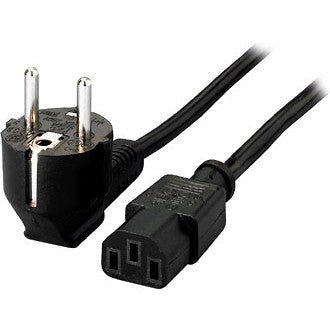 Equip Netzkabel Anschl. Schukon. 1.80m gewinkelt schwarz Polybeutel