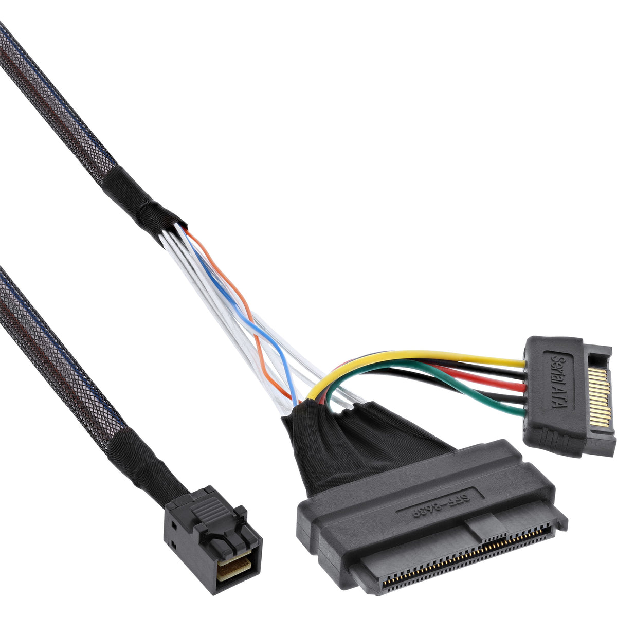 InLine U.2 Anschlusskabel, SSD mit U.2 (SFF-8639) an SFF-8643 + Strom, 0,5m