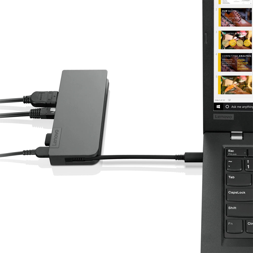 Lenovo 4X90S92381 laptop-dockingstation & portreplikator Kabelgebunden USB 3.2 Gen 1 (3.1 Gen 1) Type-C Grau