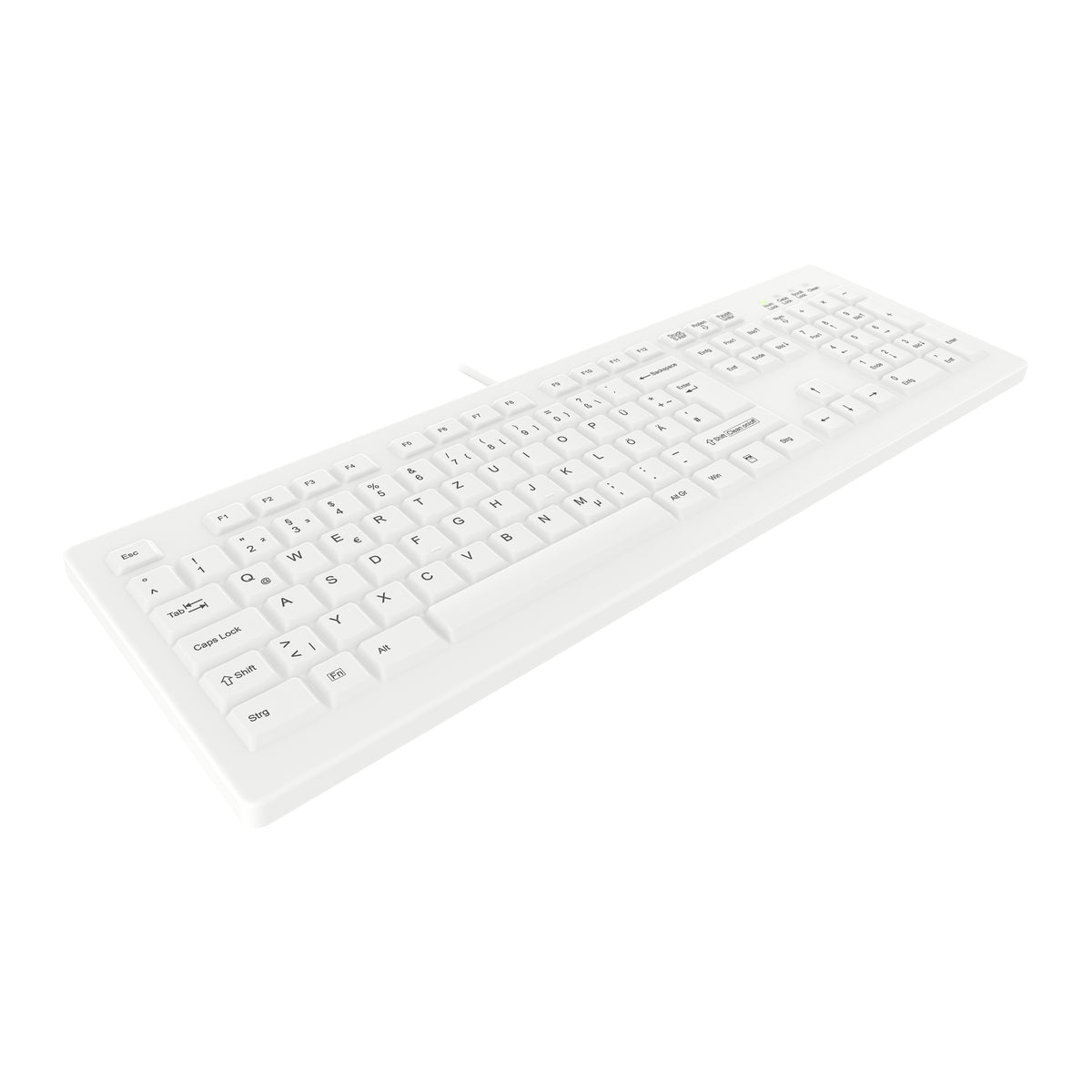 Contour Design Active Key Contour ClassicClean Medizinische Tastatur IP68 Full-Size Kabelgebunden Weiß DE C8100
