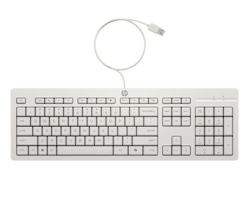 HP Tastatur+Maus 225 Set Kabelgebunden Weiß
