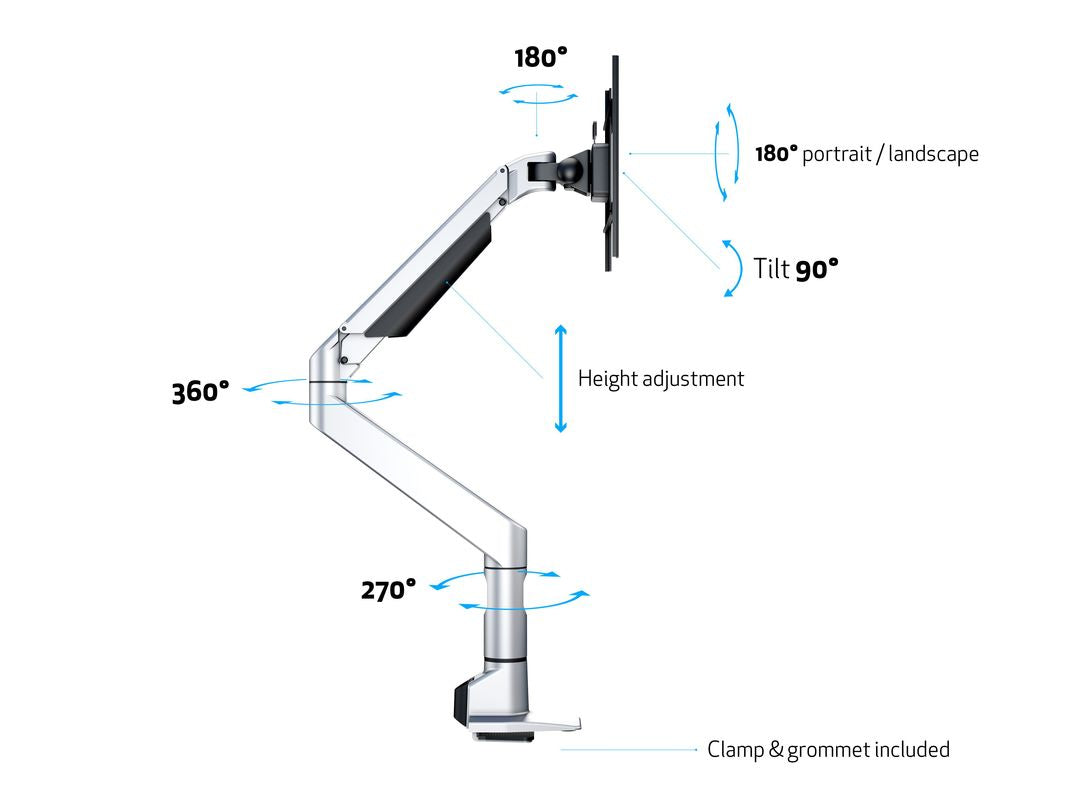 Multibrackets 7130 Flachbildschirm-Tischhalterung 124,5 cm (49") Tisch/Bank Silber