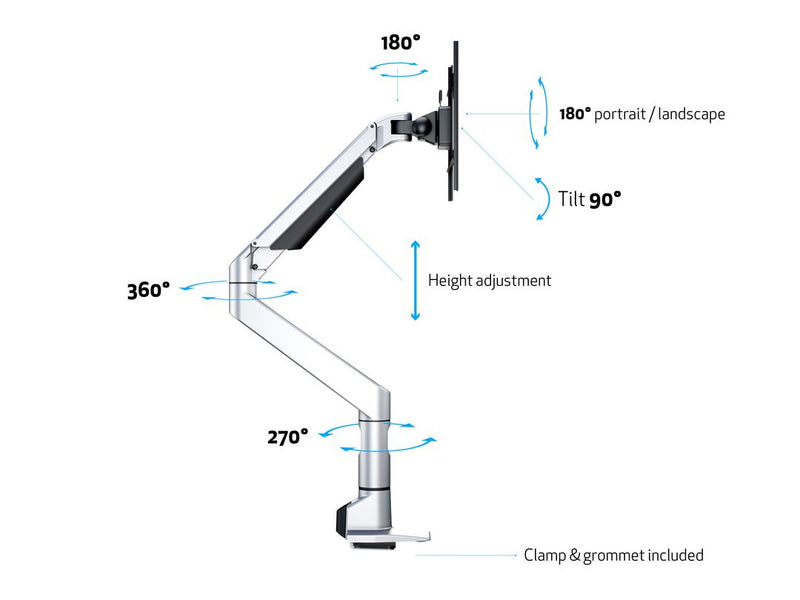 Multibrackets 7130 Flachbildschirm-Tischhalterung 124,5 cm (49") Tisch/Bank Silber
