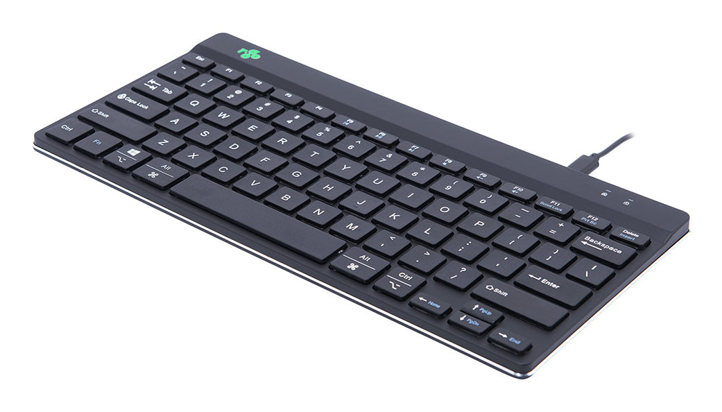R-Go Tools Ergonomische Tastatur R-Go Compact Break, kompakte Tastatur mit Pausensoftware, QWERTY (US), Kabelgebunden, Schwarz
