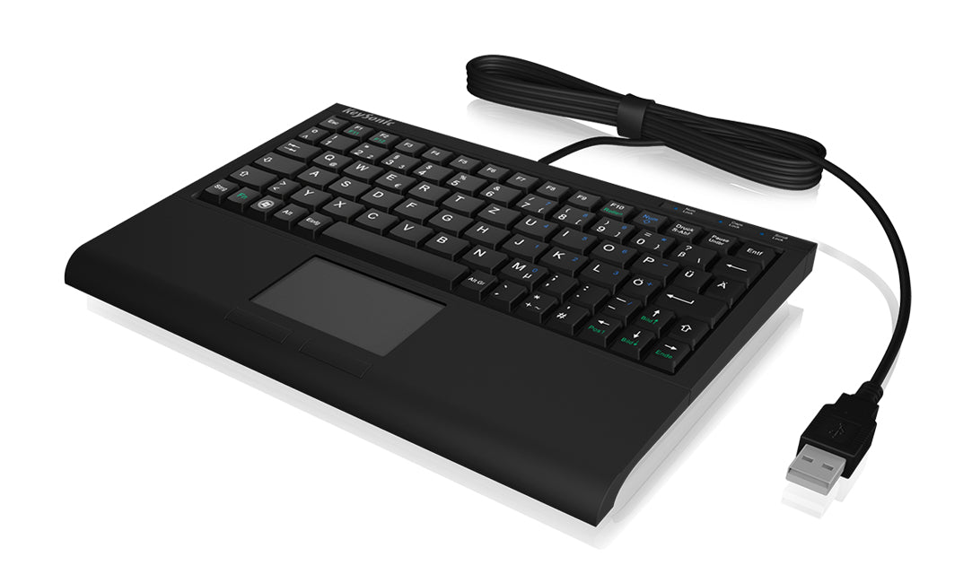 KeySonic ACK-3410 (US) Super-Mini Tastatur, Smart-Touchpad, USB, schwarz