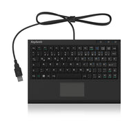 KeySonic ACK-3410 (US) Super-Mini Tastatur, Smart-Touchpad, USB, schwarz