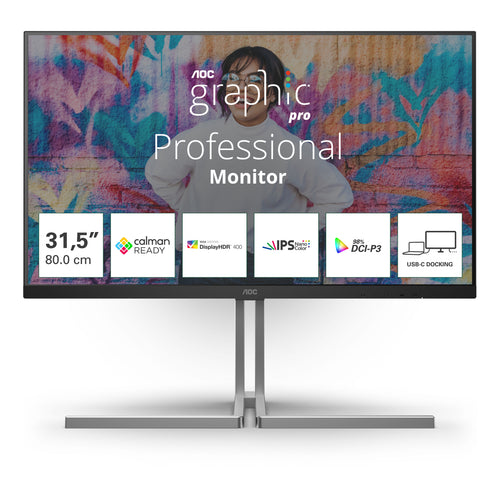 AOC U3 U32U3CV Computerbildschirm 80 cm (31.5") 3840 x 2160 Pixel 4K Ultra HD LCD Schwarz