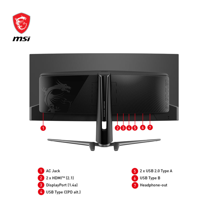 MSI MAG 341CQPDE QD-OLED Computerbildschirm 86,4 cm (34") 3440 x 1440 Pixel UltraWide Quad HD Schwarz