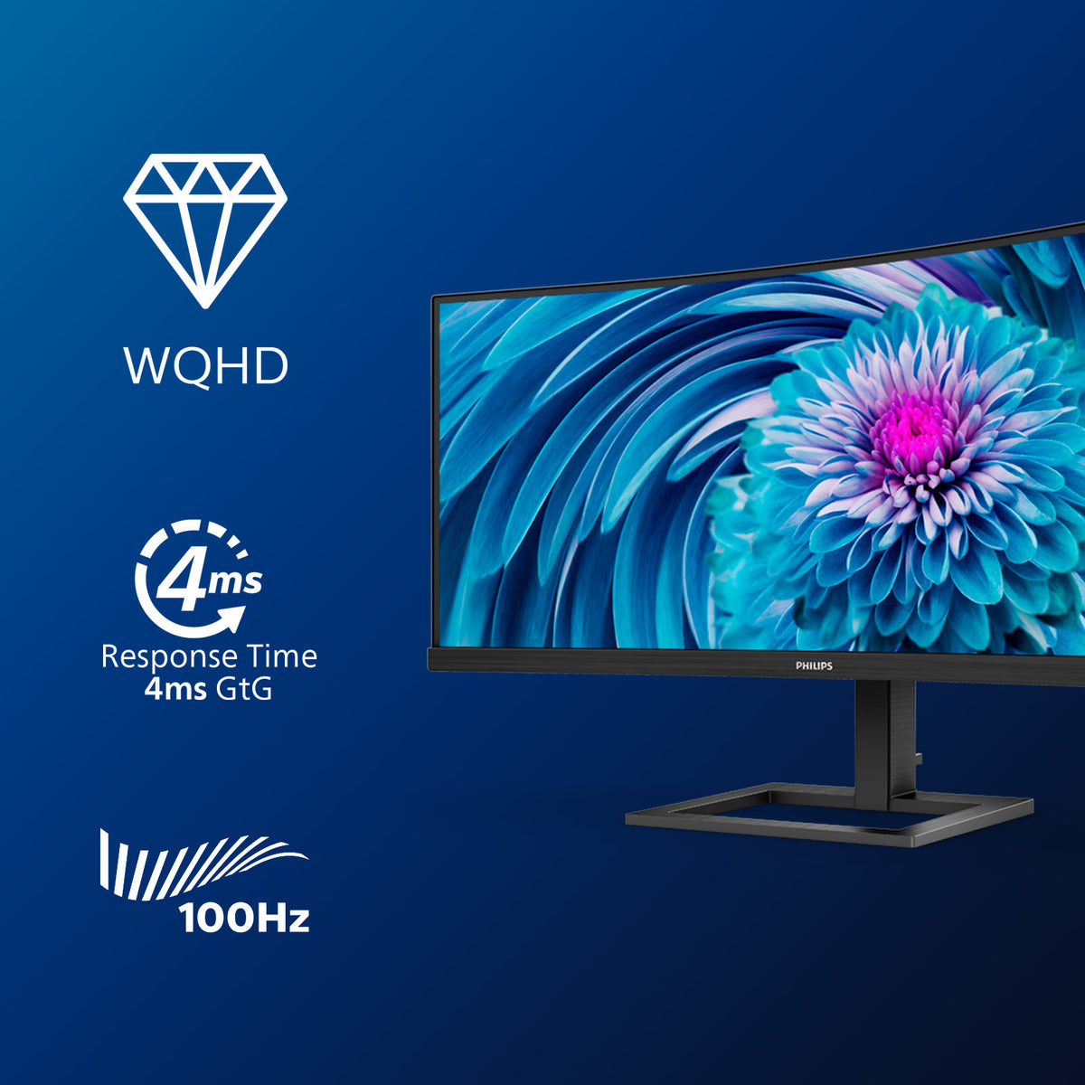 Philips E Line 346E2CUAE/00 Computerbildschirm 86,4 cm (34") 3440 x 1440 Pixel Wide Quad HD+ LCD Schwarz