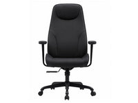 Equip 651022 Ergonomischer Chefsessel, gepolsterte Armlehnen, Butterfly-Mechanik, verchromtes Fußkreuz, höhenverstellbar, um 360° drehbar, Schwarz