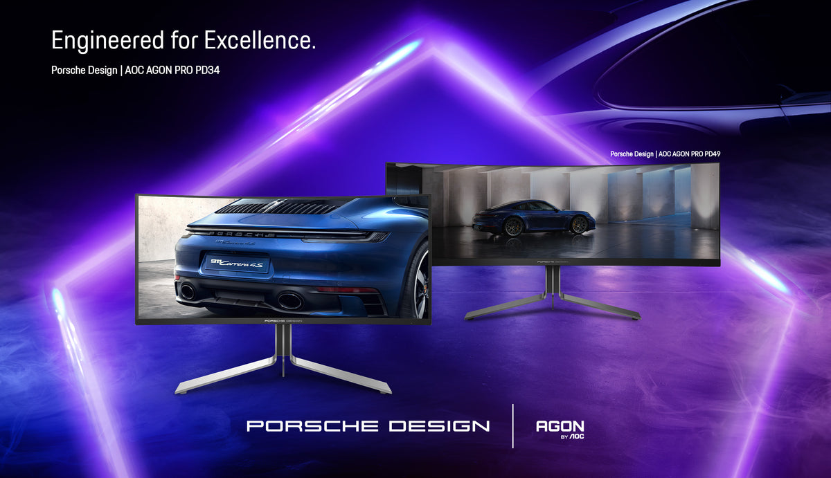 AOC Porsche PD34 Computerbildschirm 86,4 cm (34") 3440 x 1440 Pixel Wide Quad HD QD-OLED Schwarz