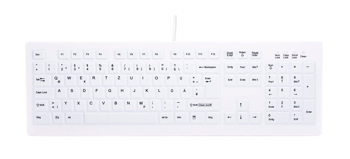 Contour Design Active Key Contour ClassicClean Silikon Tastaturabdeckung Full-Size Weiß DE C8100